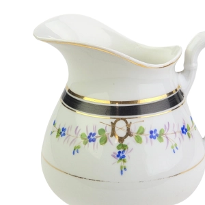 77791 BIEDERMEIER MLECZNIK RĘCZNIE MALOWANY DZBANUSZEK NIEBIESKIE KWIATUSZKI (5).jpg