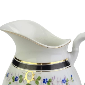 77791 BIEDERMEIER MLECZNIK RĘCZNIE MALOWANY DZBANUSZEK NIEBIESKIE KWIATUSZKI (6).jpg