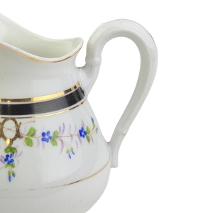 77791 BIEDERMEIER MLECZNIK RĘCZNIE MALOWANY DZBANUSZEK NIEBIESKIE KWIATUSZKI (8).jpg