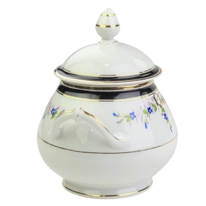 77792 BIEDERMEIER CUKIERNICA RĘCZNIE MALOWANA NIEBIESKIE KWIATUSZKI (3).jpg