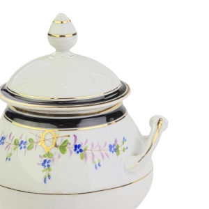 77792 BIEDERMEIER CUKIERNICA RĘCZNIE MALOWANA NIEBIESKIE KWIATUSZKI (5).jpg