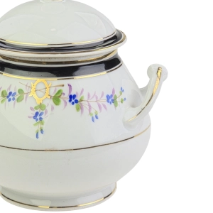 77792 BIEDERMEIER CUKIERNICA RĘCZNIE MALOWANA NIEBIESKIE KWIATUSZKI (6).jpg
