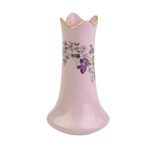 77805 PIRKENHAMMER WAZONIK FLET Z RÓŻOWEJ PORCELANY FIOŁKI FIOŁECZKI (2).jpg