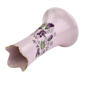 77805 PIRKENHAMMER WAZONIK FLET Z RÓŻOWEJ PORCELANY FIOŁKI FIOŁECZKI (7).jpg