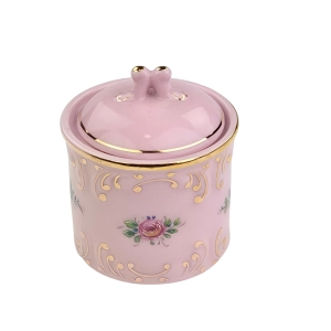 77804 STRUŽNA POJEMNIK MAŁE PUZDERKO Z RÓŻOWEJ PORCELANY W RÓŻYCZKI (2).jpg