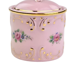77804 STRUŽNA POJEMNIK MAŁE PUZDERKO Z RÓŻOWEJ PORCELANY W RÓŻYCZKI (4).jpg