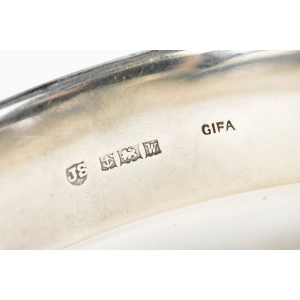 77879 GIFA SREBRO BRANSOLETKA BANGLA Z RĘCZNIE RYTOWANA KWIATY WAGA 22,8 G (5).jpg