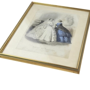 77908 LE JOURNAL DES DAMES... STARA RYCINA Z MODĄ ZA SZYBĄ W RAMIE 1857 rok (7).jpg