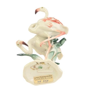 77913 HUTSCHENREUTHER HANS ACHTZIGER ŚLICZNA RĘCZNIE MALOWANA FIGURKA PARY PTAKÓW FLAMINGI (9).jpg