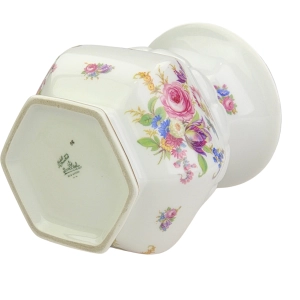 77956 ROSENTHAL ELEGANCKI WAZON BIEL KOLOROWE KWIATY I ZŁOCENIA (11).jpg