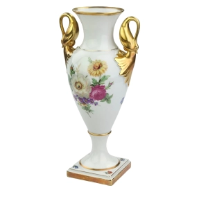 77974 ALKA KUNST CUDOWNY WAZON AMFORA Z ŁABĘDZIAMI W KWIATY 28,5 cm (3).jpg