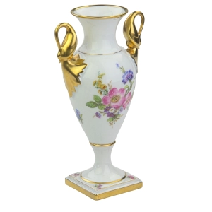 77975 ALKA KUNST CUDOWNY WAZON AMFORA Z ŁABĘDZIAMI W KWIATY 23,7 cm (2).jpg