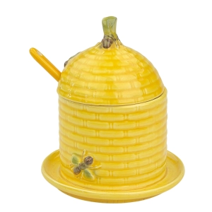 78004 GOEBEL CERAMICZNY ŻÓŁTY POJEMNIK NA MIÓD W KSZTAŁCIE ULA Z PSZCZÓŁKAMI Z ŁYŻECZKĄ (4).jpg
