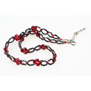 78025 CHOKER CZERWONO-CZARNY NASZYJNIK KOLIA CZARNE KORALIKI JABLONEX (4).jpg