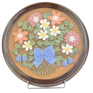 78104 SZWECJA GABRIEL CERAMICZNA DEKORACJA ŚCIANY TONDO BUKIET KWIATÓW (4).jpg