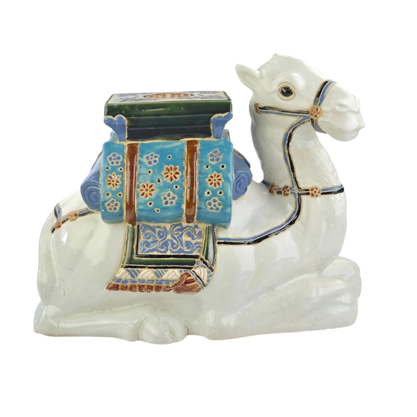78139 DUŻY CERAMICZNY BARWNY WIELBŁĄD POSTUMENT POD KWIATY (1).jpg