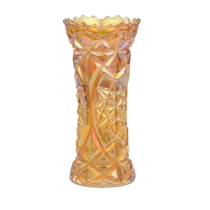 78163 CARNIVAL GLASS IRYZOWANY WAZON HUTA HORTENSJAKROSNO (2).jpg