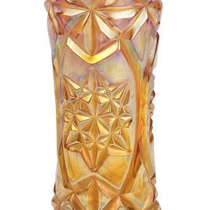 78163 CARNIVAL GLASS IRYZOWANY WAZON HUTA HORTENSJAKROSNO (5).jpg
