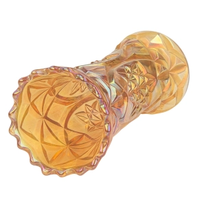 78163 CARNIVAL GLASS IRYZOWANY WAZON HUTA HORTENSJAKROSNO (6).jpg