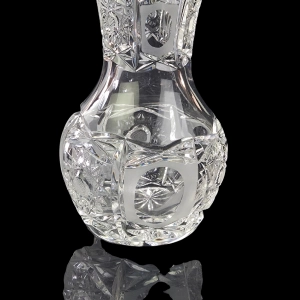 78173 BARDZO ŁADNY KRYSZTAŁOWY WAZON W GWIAZDY I WKLĘSŁE OLIWKI PONAD 20 CM (14).jpg