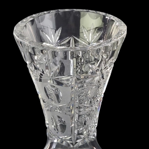 78173 BARDZO ŁADNY KRYSZTAŁOWY WAZON W GWIAZDY I WKLĘSŁE OLIWKI PONAD 20 CM (16).jpg