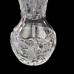78173 BARDZO ŁADNY KRYSZTAŁOWY WAZON W GWIAZDY I WKLĘSŁE OLIWKI PONAD 20 CM (17).jpg