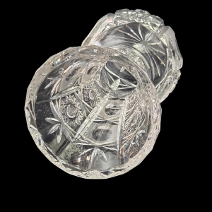 78173 BARDZO ŁADNY KRYSZTAŁOWY WAZON W GWIAZDY I WKLĘSŁE OLIWKI PONAD 20 CM (19).jpg
