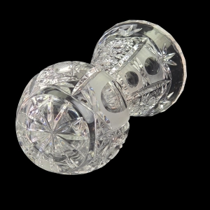 78173 BARDZO ŁADNY KRYSZTAŁOWY WAZON W GWIAZDY I WKLĘSŁE OLIWKI PONAD 20 CM (21).jpg