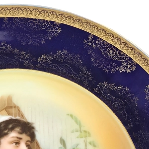 78303 ROSENTHAL PIĘKNA PATERA Z PODOBIZNĄ NIEWIASTY GRAJĄCEJ NA HARFIE (6).jpg