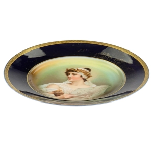 78304 ROSENTHAL PIĘKNA PATERA Z PODOBIZNĄ NIEWIASTY Z NUTAMI W WIEŃCU LAUROWYM (2).jpg