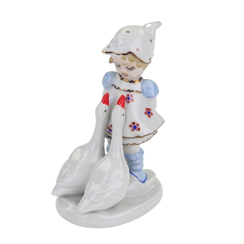 78306 BYTOM DIKOLENKO FIGURA DZIEWCZYNKI Z GĄSKAMI BARWNA RZADSZA (1).jpg