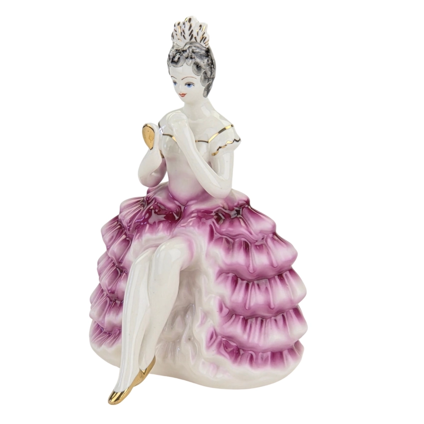 78310 JEZELA DAMA Z LUSTERKIEM DAMA ZE ZWIERCIADŁEM FIGURKA RĘCZNIE MALOWANA SYGNOWANA (1).jpg