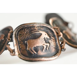 78356 METALOPLASTYKA MIEDZIANA BRANSOLETA ZNAK ZODIAKU KOZIOROŻEC (2).jpg