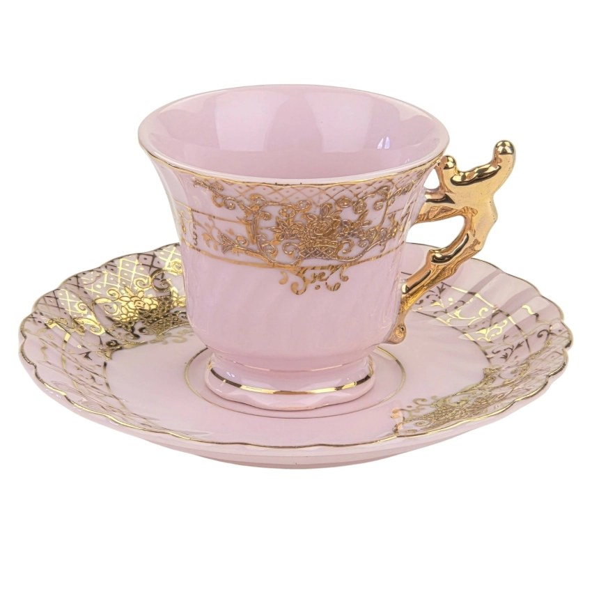 78363 ŚLICZNA MOKKA ZE SPODKIEM Z RÓŻOWEJ PORCELANY GOLDRELIEFY (1).jpg