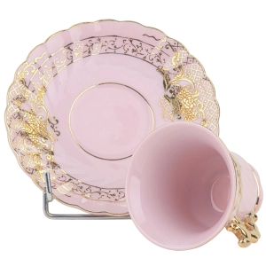 78363 ŚLICZNA MOKKA ZE SPODKIEM Z RÓŻOWEJ PORCELANY GOLDRELIEFY (5).jpg