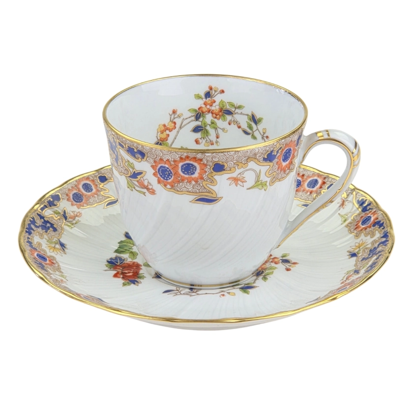 78386 BERNARDAUD LIMOGES SINGAPUR FILIŻANKA ZE SPODKIEM KOBALTOWO-ZŁOTE SZLACZKI (1).jpg