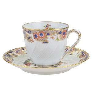 78386 BERNARDAUD LIMOGES SINGAPUR FILIŻANKA ZE SPODKIEM KOBALTOWO-ZŁOTE SZLACZKI (2).jpg