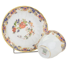 78386 BERNARDAUD LIMOGES SINGAPUR FILIŻANKA ZE SPODKIEM KOBALTOWO-ZŁOTE SZLACZKI (11).jpg