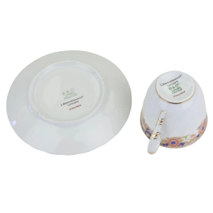78386 BERNARDAUD LIMOGES SINGAPUR FILIŻANKA ZE SPODKIEM KOBALTOWO-ZŁOTE SZLACZKI (13).jpg