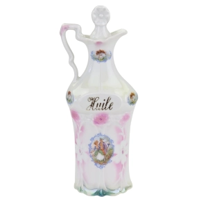 78403 ŚLICZNA PORCELANOWA KARAFKA OPALIZOWANA NA OLEJ (1).jpg