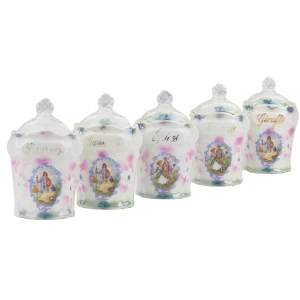 KOMPLET ŚLICZNYCH PORCELANOWYCH POJEMNIKÓW NA PRZYPRAWY