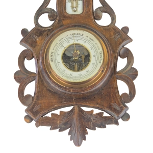 78408 MAISON BRAGA ŚLICZNY DREWNIANY RZEŹBIONY BAROMETR Z TERMOMETREM (3).jpg