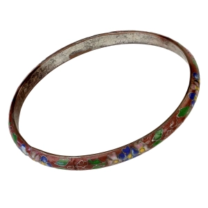 CHINKA PIĘKNA BRANSOLETA EMALIA KOMÓRKOWA CLOISONNE KOLOROWE KWIATY