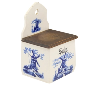 78487 WIATRAKI STARY CERAMICZNY POJEMNIK KUCHENNY NA SÓL SOLNICA DO ZAWIESZENIA (3).jpg