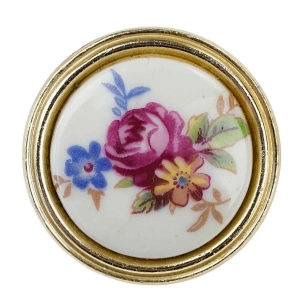 PORCELANOWA BROSZKA KWIATUSZKI W STYLU RETRO