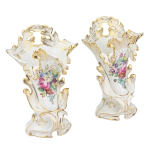 78607 BIEDERMEIER PARA PIĘKNYCH RĘCZNIE MALOWANYCH WAZONÓW (4).jpg