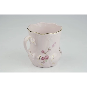 40558 CHODOV CUDOWNY KUBEK Z RÓŻOWEJ PORCELANY ROŚLINNE RELIEFY Dostępność 2 szt (3).jpg