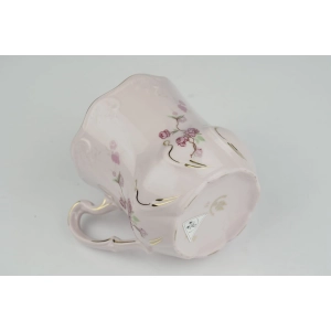 40558 CHODOV CUDOWNY KUBEK Z RÓŻOWEJ PORCELANY ROŚLINNE RELIEFY Dostępność 2 szt (4).jpg