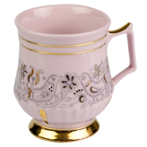 44000 CHODOV KUBEK FILIŻANKA Z RÓŻOWEJ PORCELANY Z SZARYM SZLACZKIEM I ZŁOCENIAMI (1).jpg