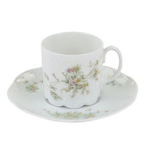 ROSENTHAL MONBIJOU GRÜNE RANKE ŁADNA FILIŻANKA MOKKA ZE SPODKIEM
